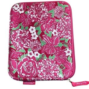 Lilly Pulitzer HOT PINK Neoprene Case 8” X 10” For iPad Mini Or Any Small Tablet
